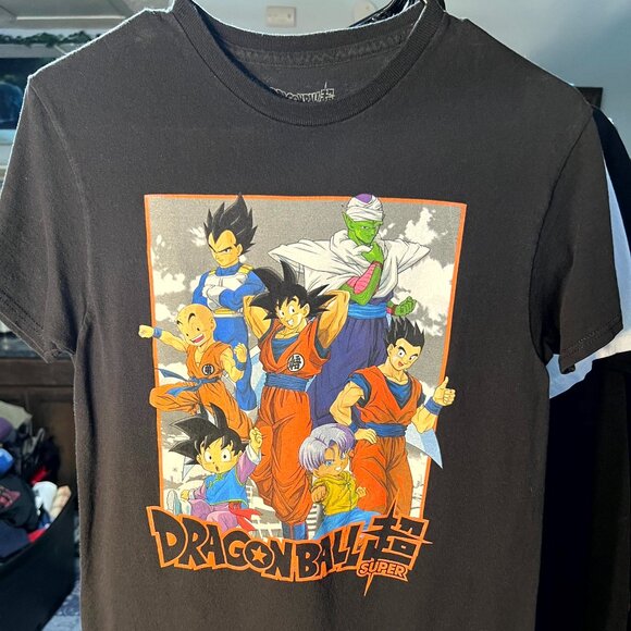 Dragon Ball Z 100% Cotton Black Multi-Character Graphic Print Tee T-Shirt SZ Sm - Picture 1 of 3